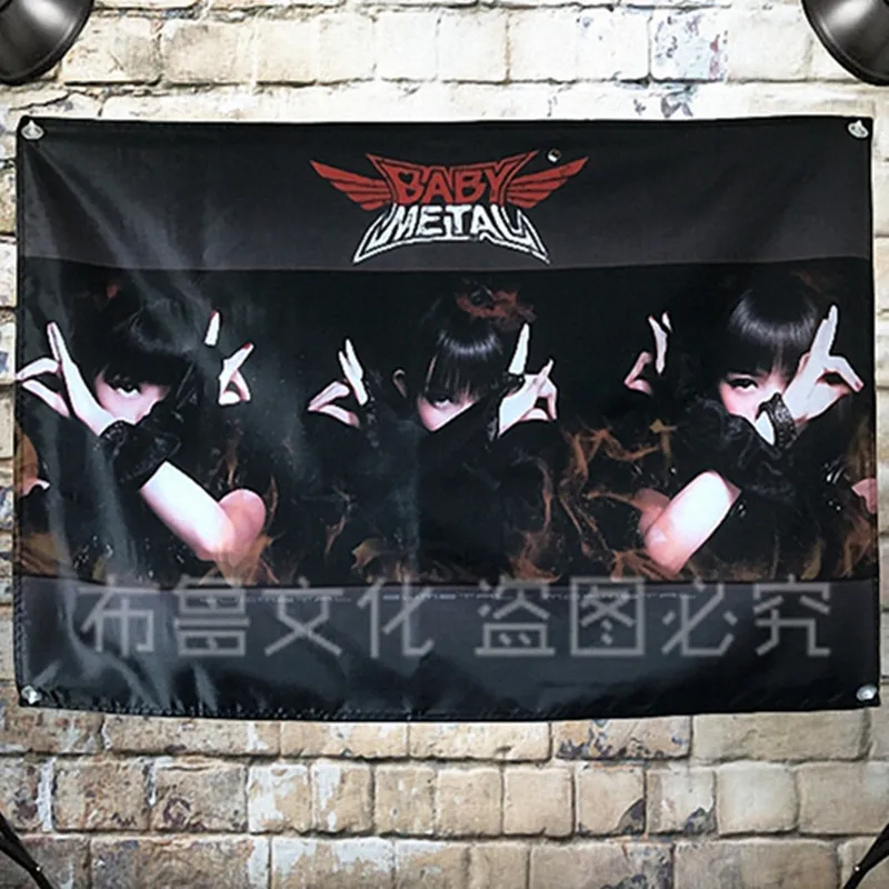 

"BABYMETAL" HD Music Poster Tapestry Pop Band Banner Four Holes Flag Mural Hanging Painting Bar Cafe Home Decor