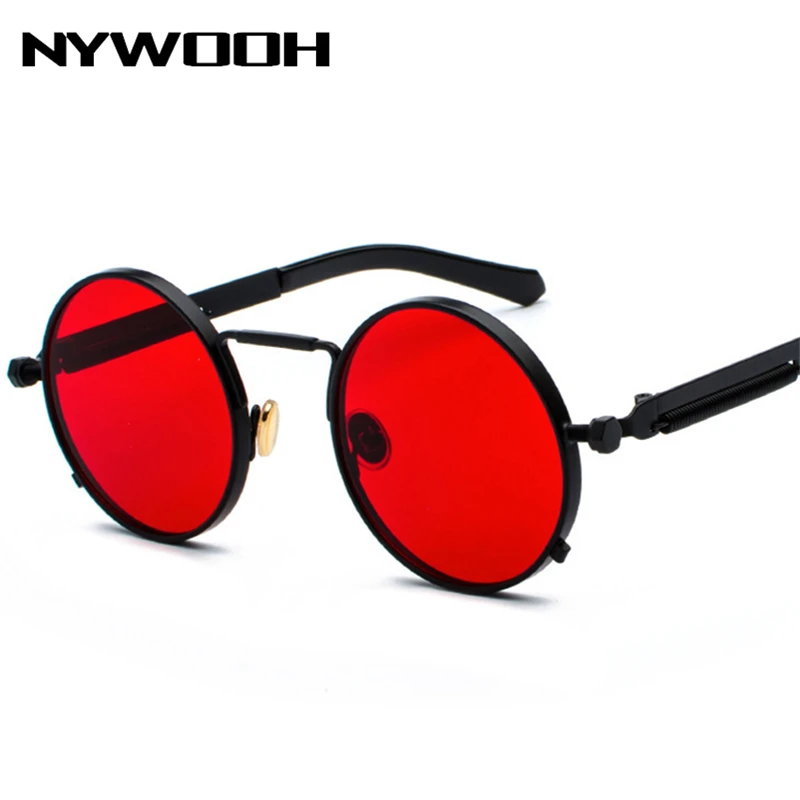 

Винтажные Круглые Солнцезащитные очки NYWOOH для мужчин и женщин, готические солнцезащитные очки в стиле стимпанк, металлические солнцезащит...