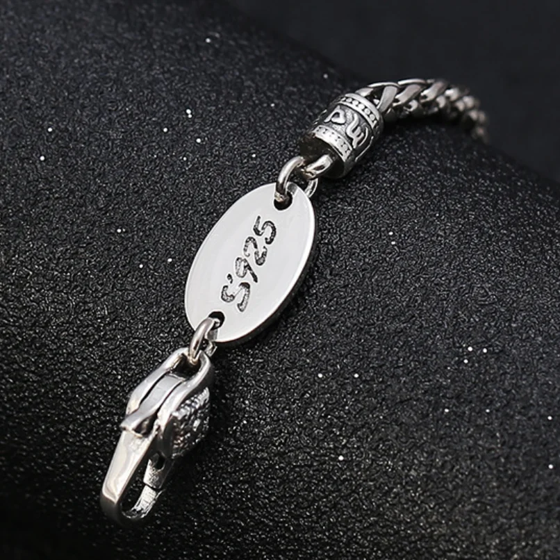 

Real Thai Silver Necklace Fine Jewelry Accessories Vintage 925 Sterling Silver Chain Necklaces For Men Male Jewelry Gift