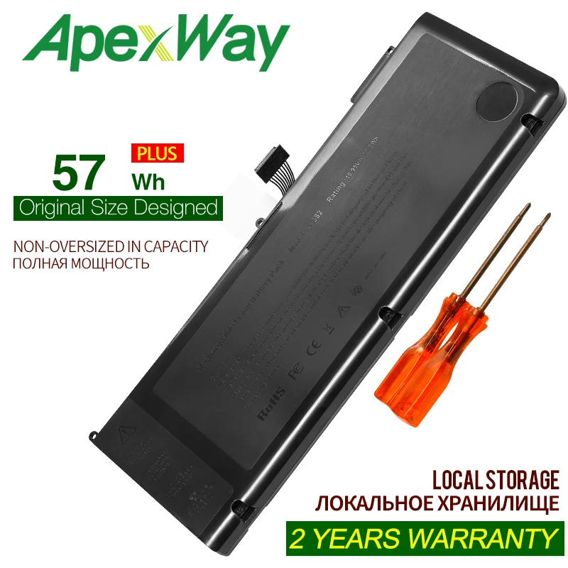 Аккумулятор ApexWay A1382 для ноутбука Apple MacBook Pro 15 дюймов A1286 2011 2012 версия MC721 MC723 MC847 MD103
