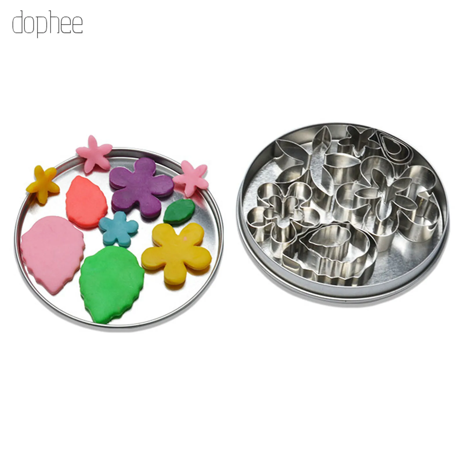 

dophee 12pcs Biscuit Molds DIY Cookie Mould Fondant Decorating Kitchen Tool Baking Biscuit Cutter Cake Flower Shape