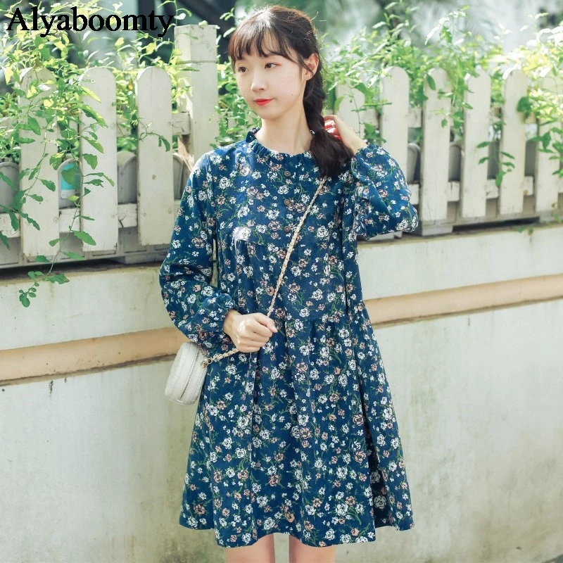 Женское мини-платье с оборками на воротнике и цветочным принтом | Женская одежда