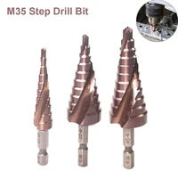 m35 5 cobalt step drill bit 3 12 4 22 6 24 hss co high speed steel cone metal drill bit tool hole cutter for stainless steel