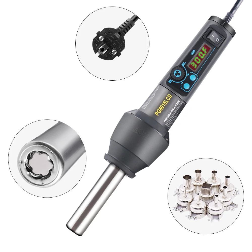 Паяльная станция PG8018 ЖК дисплей 650 Вт регулируемая электронная Тепловая пушка