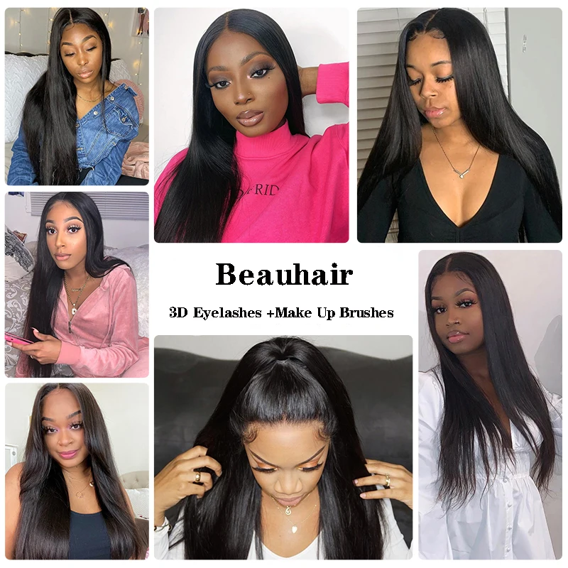 

Straight Lace Wig Glueless 360 Lace Frontal Pre Plucked Natural Hairline and Baby HairPeruvian Wig Bleached Knots Remy Beauhair