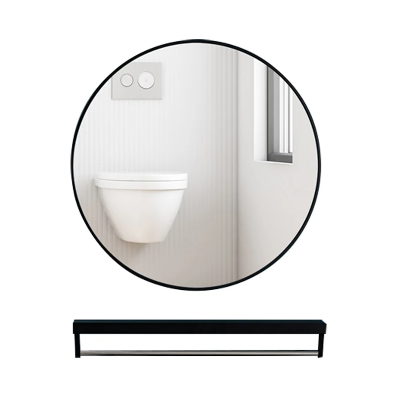 Простое зеркало для макияжа 40/50/60/70 см круглое туалетное ванной комнаты с полкой