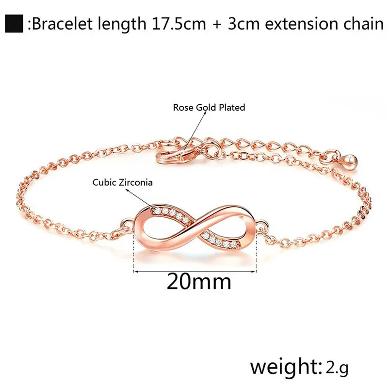jinzeyi bracelet for women simple style personality unlimited lucky eight characters letter bracelets friendship valentine gift | Украшения