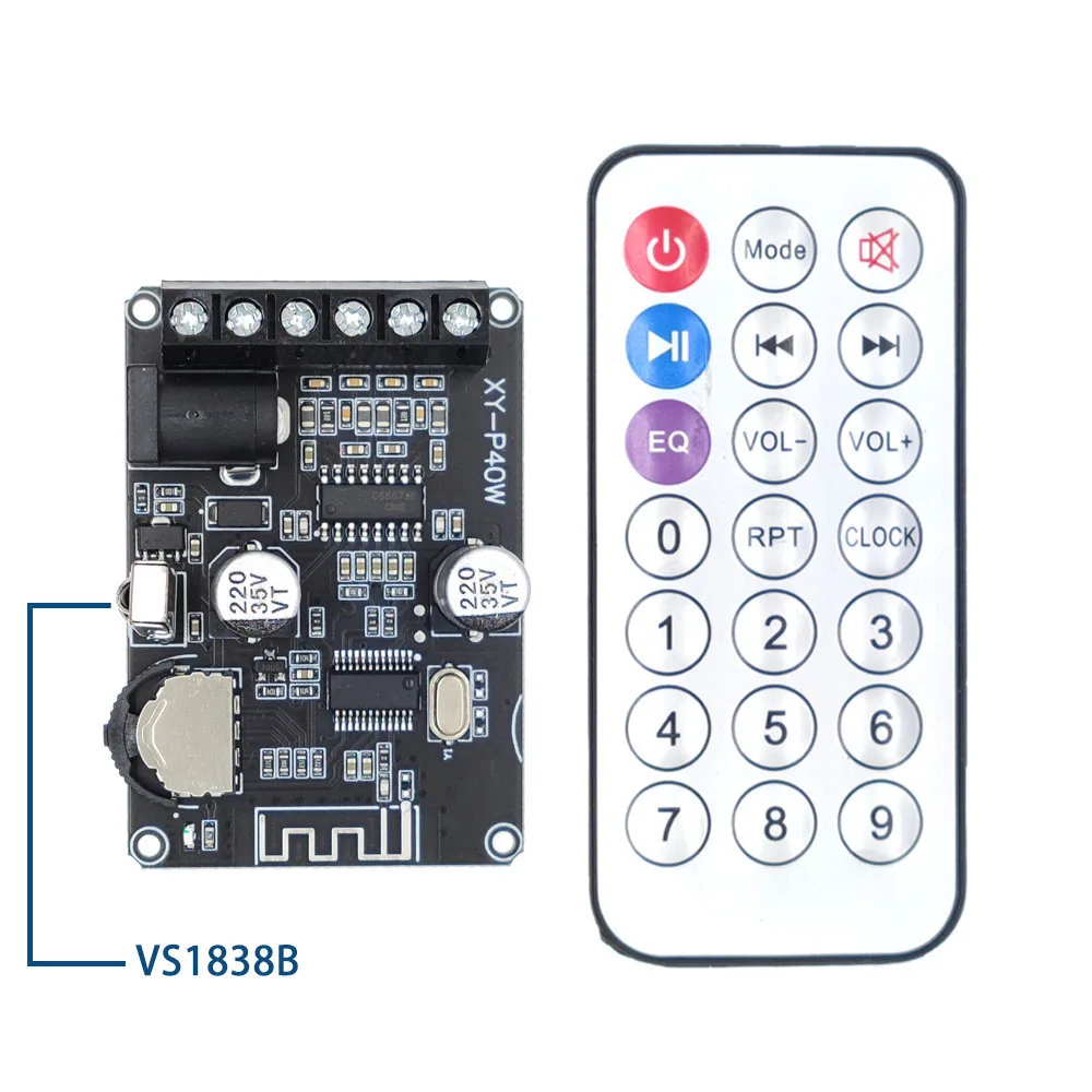 Плата стереоусилителя мощности Bluetooth 5 0 40 Вт x2 Bluetooth-приемник 12/24 В постоянного