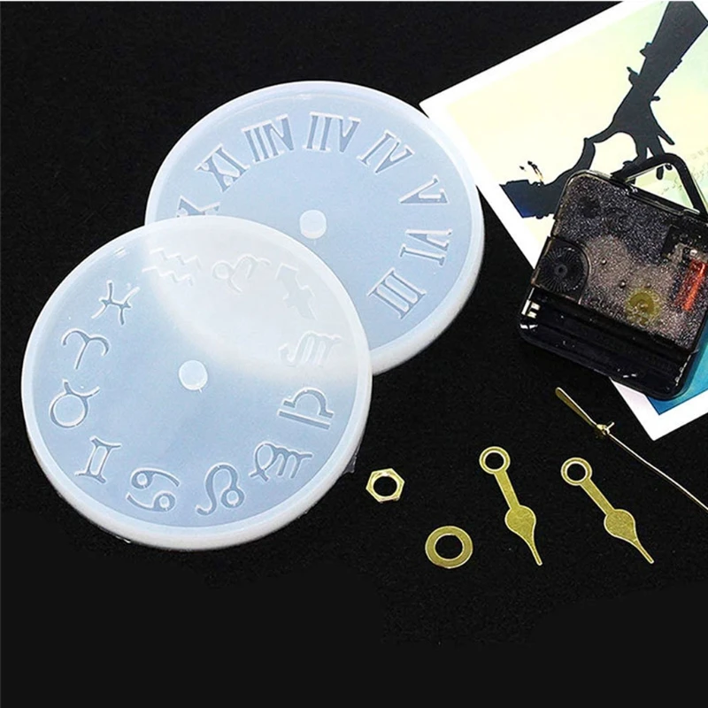 

4Pcs Clock Resin Molds Arabic Roman Numerals Constellation Silicone Casting Epoxy Resin Mold Handmade Resin Craft Tools