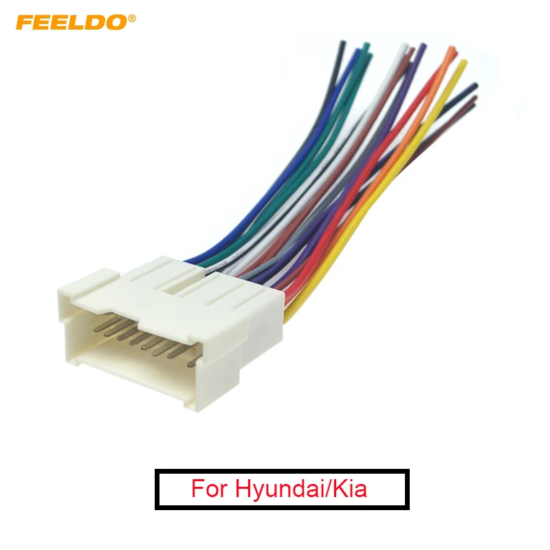 

FEELDO 1Pc Car OEM Audio Stereo Wiring Harness Adapter For Hyundai/KIA(01~05) Install Aftermarket CD/DVD Stereo #AM2053