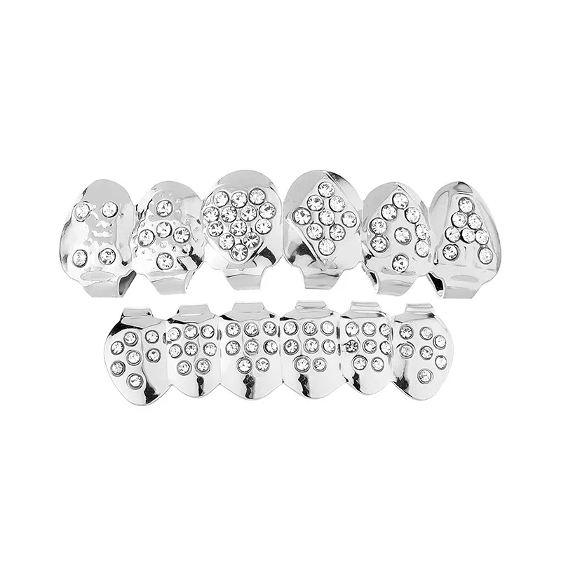 Панк серебро/золотые зубы Grillz хип-хоп грили зубной рта модные зубы шапки Косплей вечерние рэпперы грили зубы Ювелирные изделия Подарки