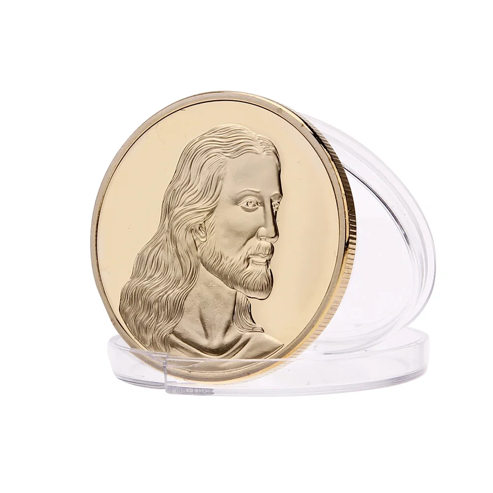Памятная монета с Иисусом памятная золотым покрытием сувенирная коллекционные