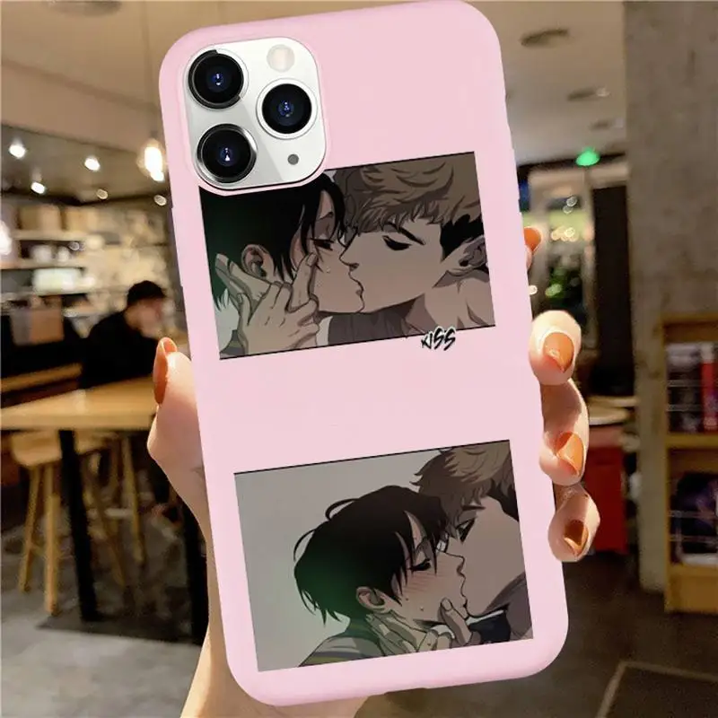 

Japanese Anime Hot Killing Stalking Phone Case Candy Color for iPhone 6 7 8 11 12 s mini pro X XS XR MAX Plus