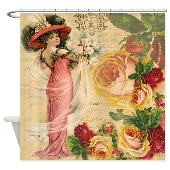 

Rose Lady Shower Curtain Waterproof Bathroom Accessories