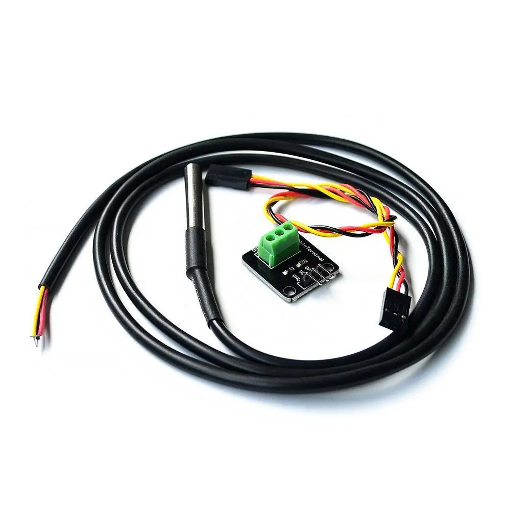 

DS18B20 Temperature Sensor Module Kit Waterproof 100CM Sensor For Cable Terminal Steel Adapter Digital Probe Stainl P7M4