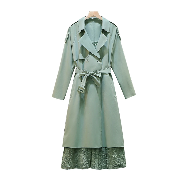 

Elegant Pastel Plus Size Long Trench Coat Women Sobretudo Feminino Chamarras De Mujer Manteau Casaco Abrigos Giubbotto Donna