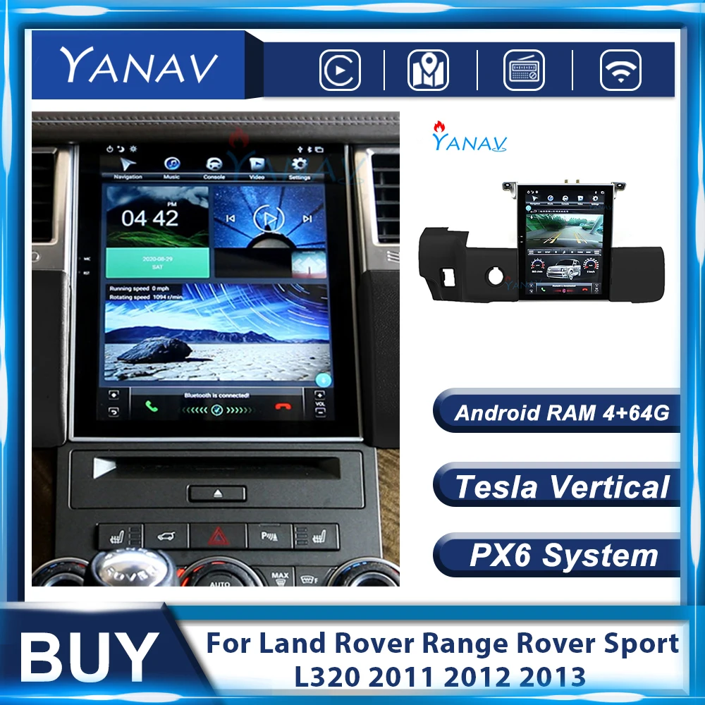 Автомагнитола PX6 2 Din Android для Land Rover Range Sport L320 2011 2013 GPS навигация авто стерео видео