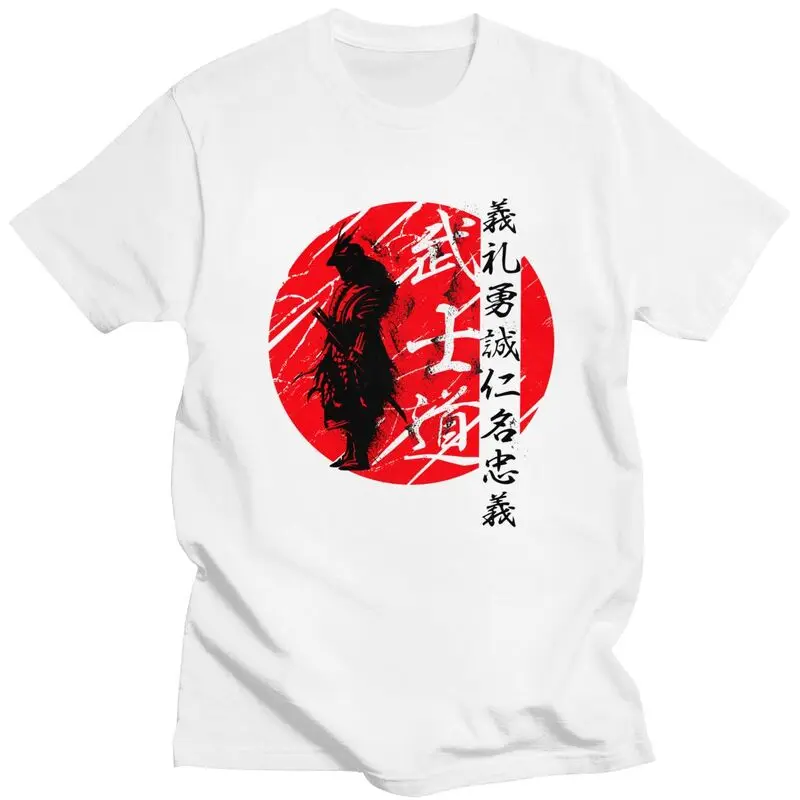 

Summer Warrior Katana Tee Bushido Code Samurai Kanji Black T Shirt Men Short Sleeved Pure Lycra T-shirt Fashion Tshirt Casual