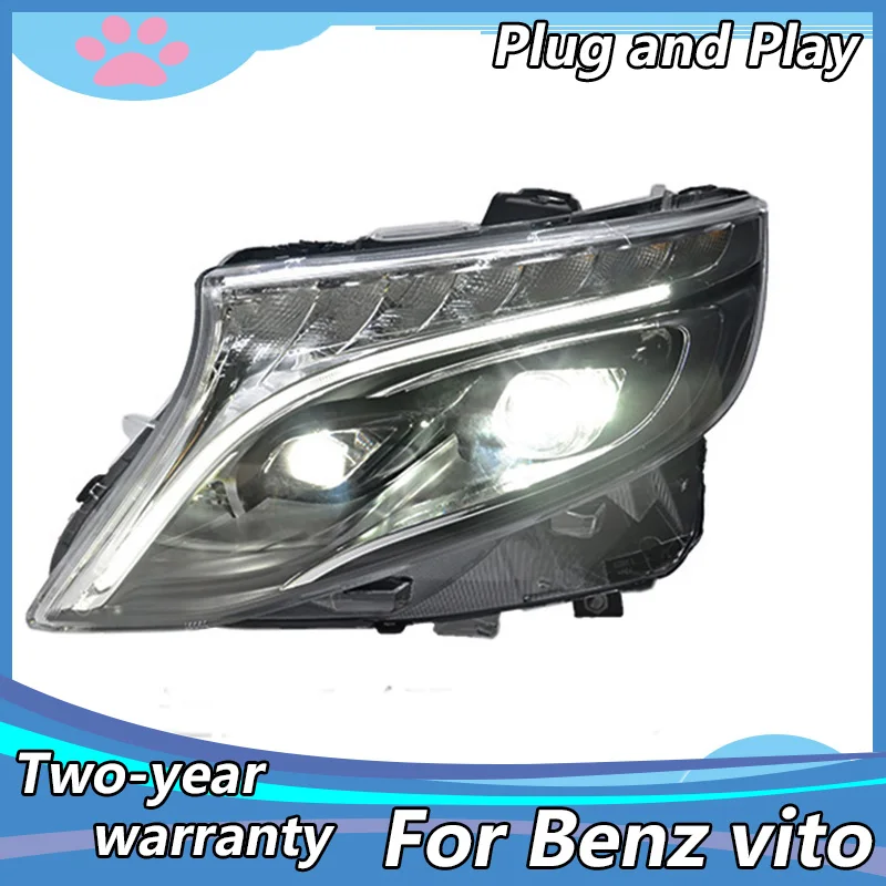 

Car Styling for Benz vito headlights 2017-2019 For vito V250 V260 head lamp led DRL Bi-LED Lens Double Beam high low beam LED