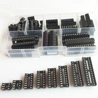 66pcslot connector ic sockets dip68141618202428 pins for ne555 74hc ic adaptor socket kit solder type socket kit