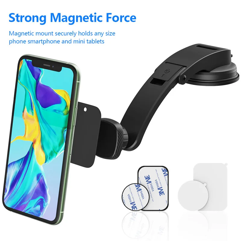 universal magnetic car phone holder dashboard sucker strong magnet mount mobile cell phone stand for iphone 12 11 pro xiaomi free global shipping