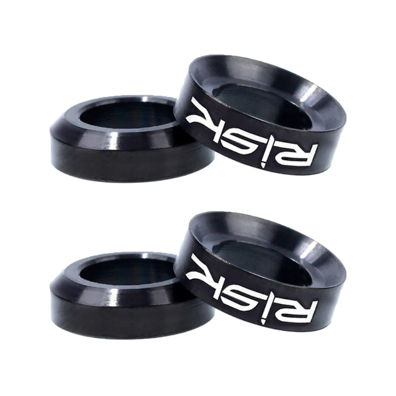 

K1MB 2 Pairs Mountain Bike Bicycle Titanium M6 Concave And Convex Washer Spacer for Disc Brake Caliper Group Mounting Bolts