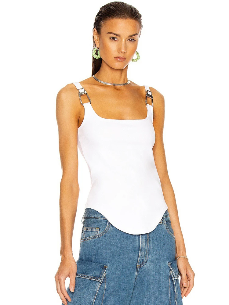 Женский трикотажный жилет с асимметричным подолом облегающий однотонный топ на