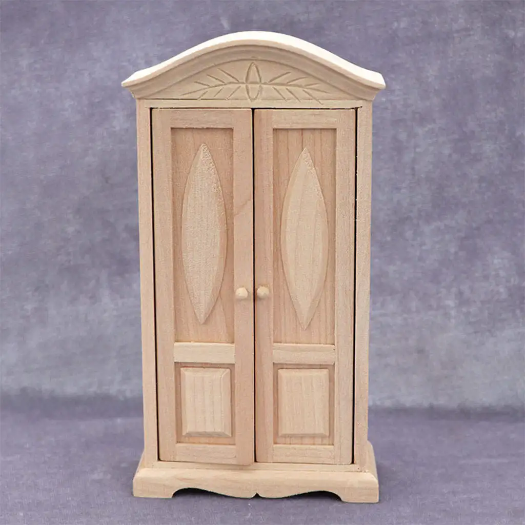 

1/12 Scale Doll House Wooden Cabinet Pretend Play Toy Doll House Decration Children Gifts