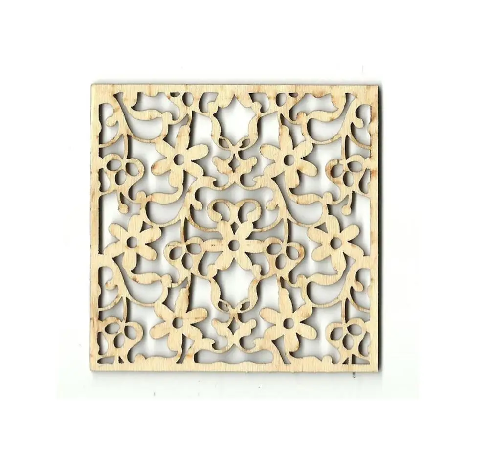 Цветочный дизайн Лазерная вырезанная НЕОБРАБОТАННАЯ древесина|Поделки из