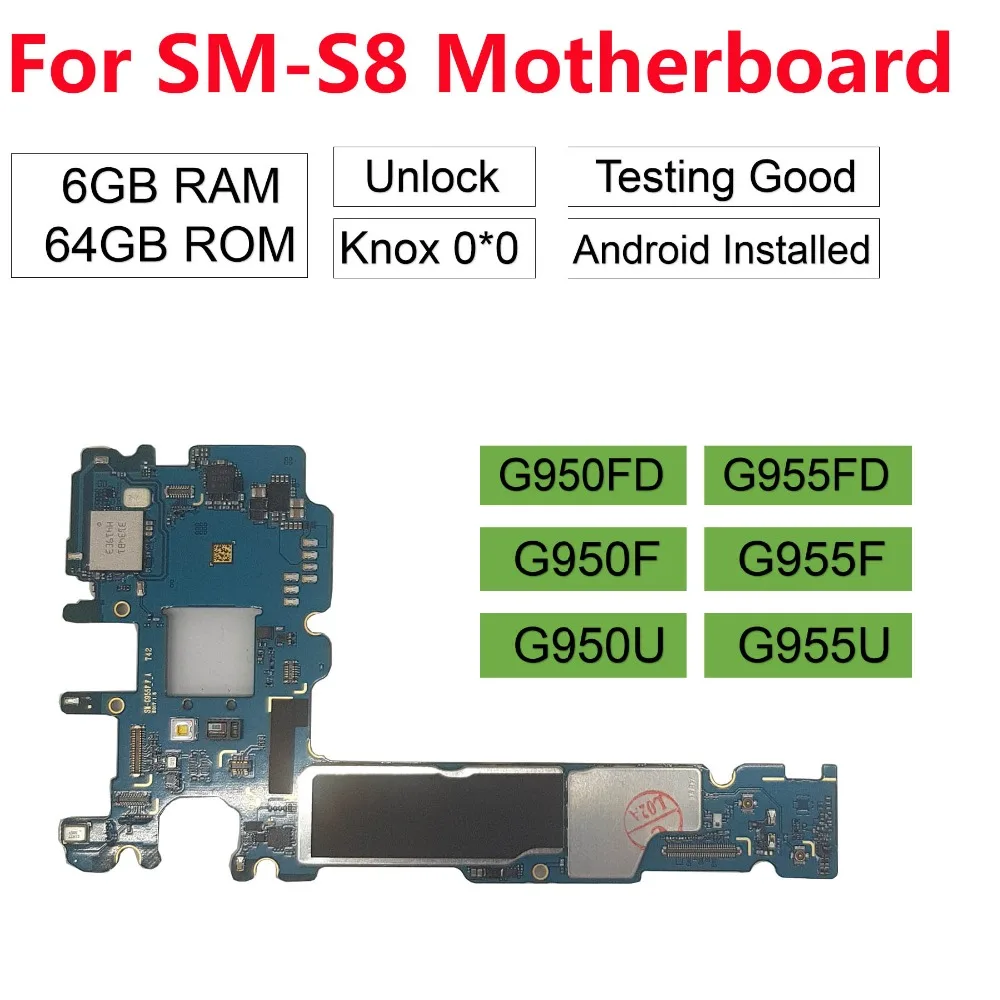Оригинальная материнская плата Tehxv для samsung Galaxy S8 G950F G950FD S8 Plus G955F G955FD 64 Гб разблокированная материнская плата Европейская версия