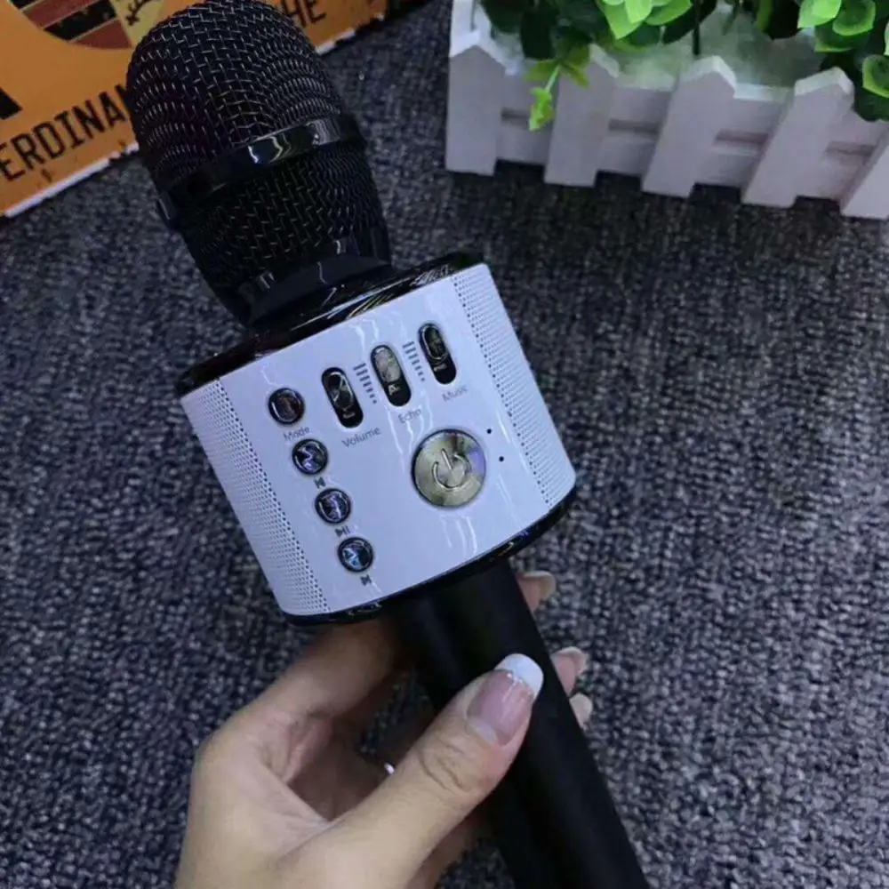 As picture shows K38 беспроводной Bluetooth караоке микрофон ручной KTV домашний микрофон динамик плеер профессиональные микрофоны с коробкой - Цвет: As picture shows