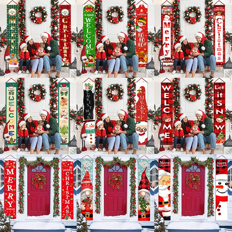 

Рождественский баннер, флаг, дверь, подвесной знак, Счастливого Рождества, уличные украшения, рождественские украшения для дома, Санта-Клау...