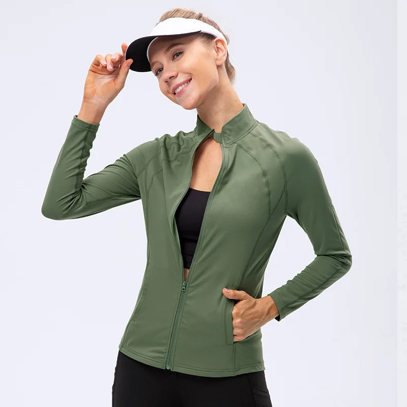 

New Womens Sport coat Sport Jacket Fitness Ladies Yoga Sports Gym Comprehensive Running Training Long Sleeve Jacket For Lady