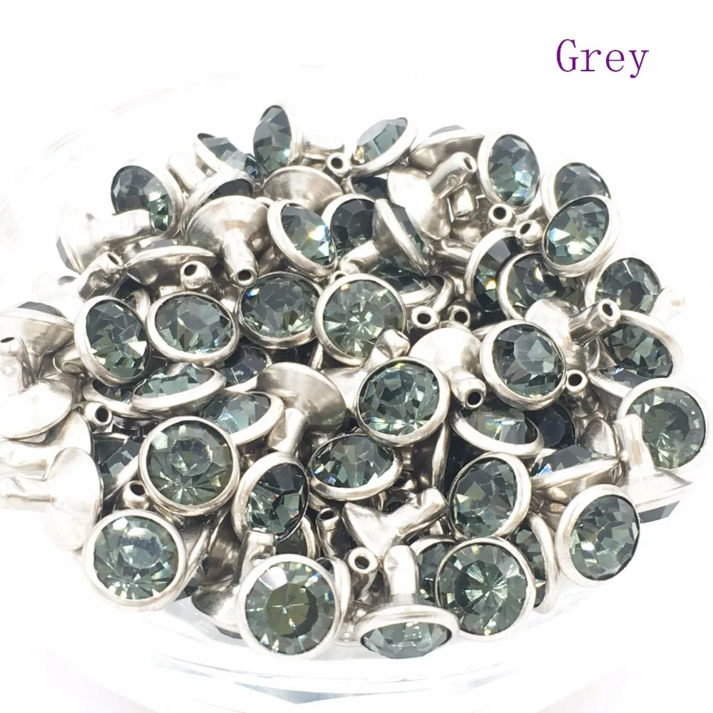 Заказ на заказ 1400 набор 8 мм Кристальные Стразы металлические заклепки Шпильки