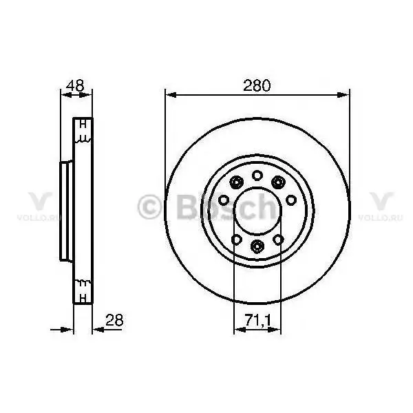 0986479266 bosch тормозной диск передний |