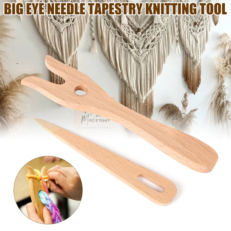 

Вилка из буки, игла для вязания гобеленов, инструмент для плетения браслетов, ожерелий, подвесок xobw