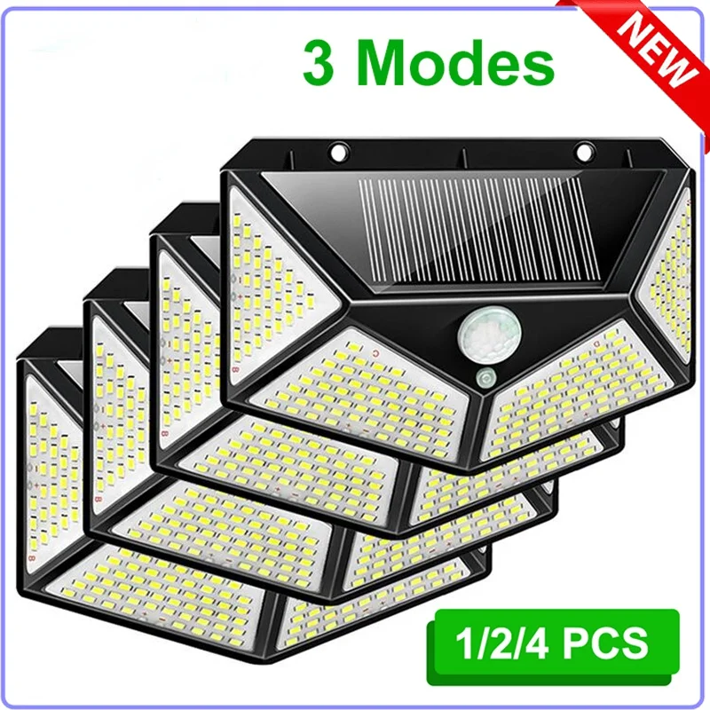 

300 Solar LED Light Outdoor Solar Lamp 3 Modes Street Lamp Sunlight with Motion Sensor Solar Light Decoration for Garden