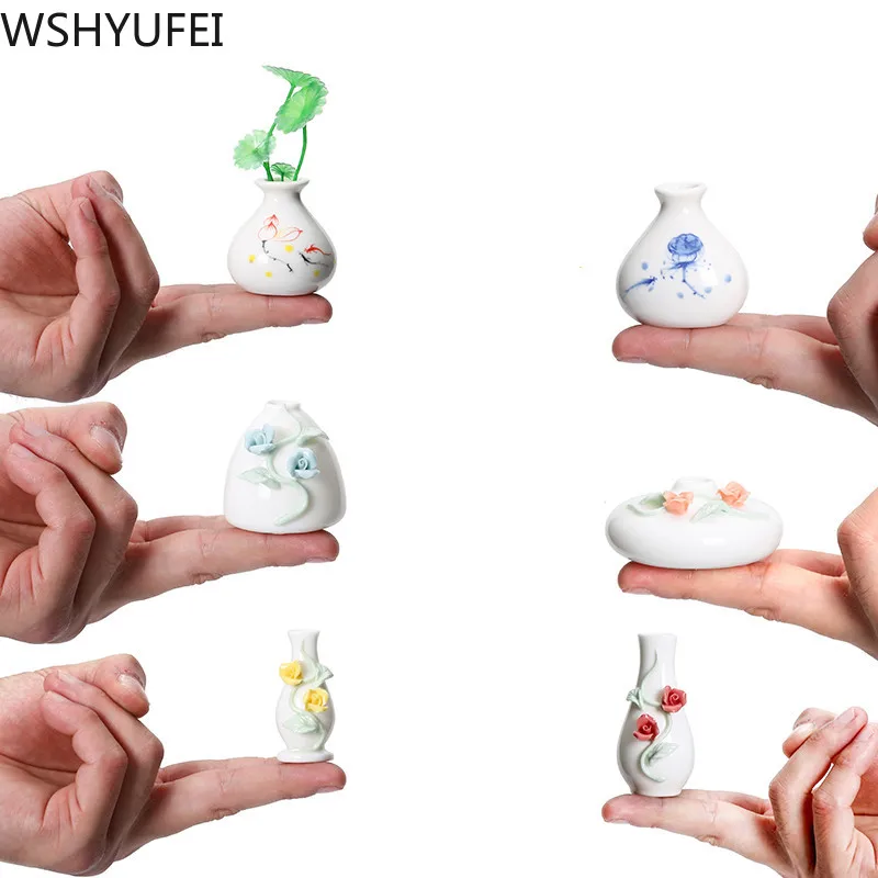 

1PCS Ceramics Fingertip Tea pet Mini vase Tea play Ornament Handmade crafts decoration Boutique oolong Tea Accessories
