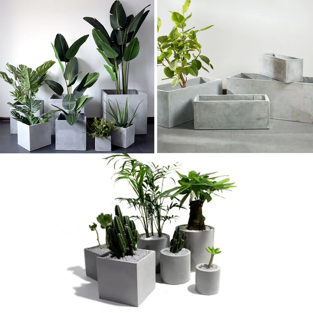 Цементный цветочный горшок форма из силикагеля Круглый квадратный для бетона