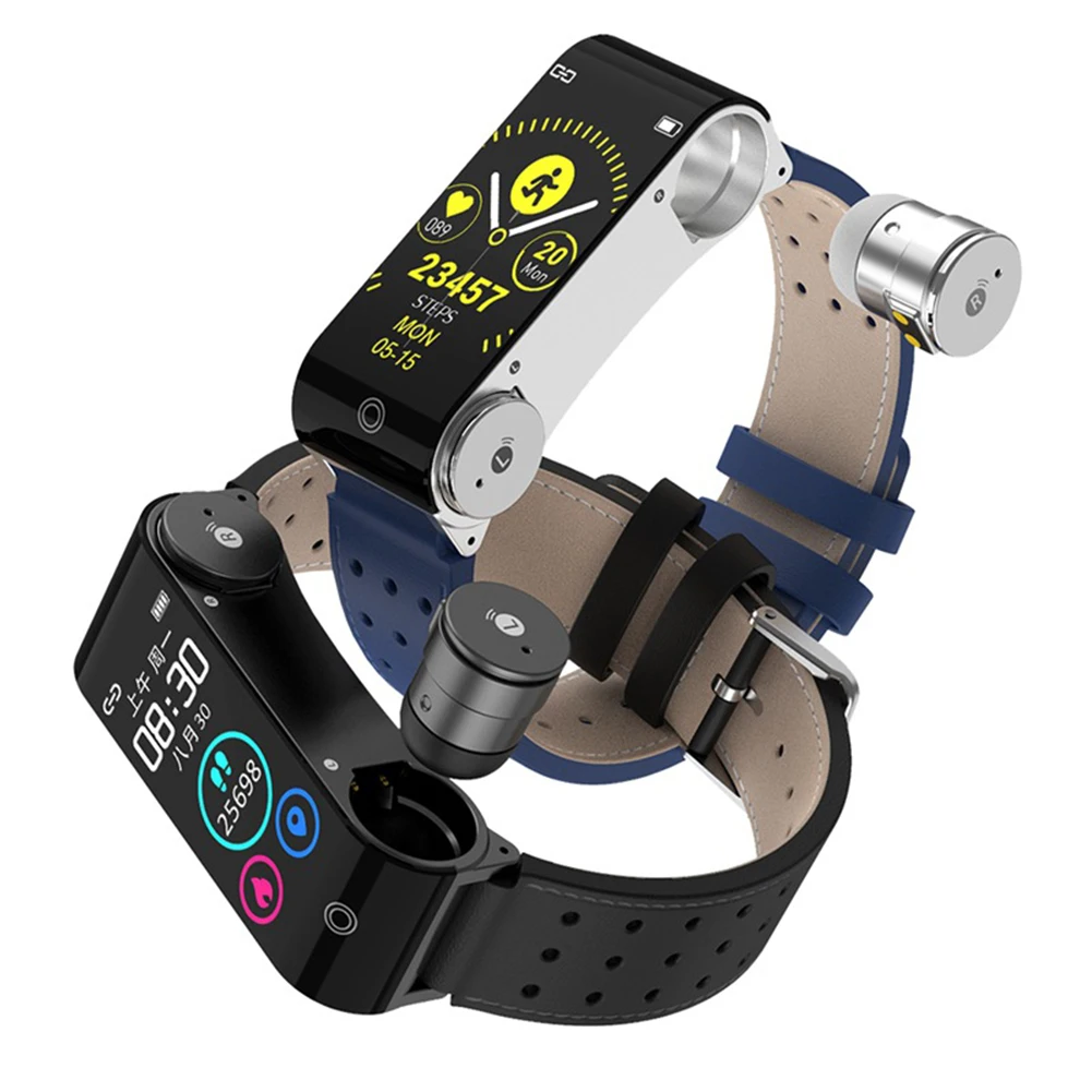 Спортивные часы L890 2 в 1 экран 14 дюйма Bluetooth 5 0 умные перезаряжаемый смарт браслет с