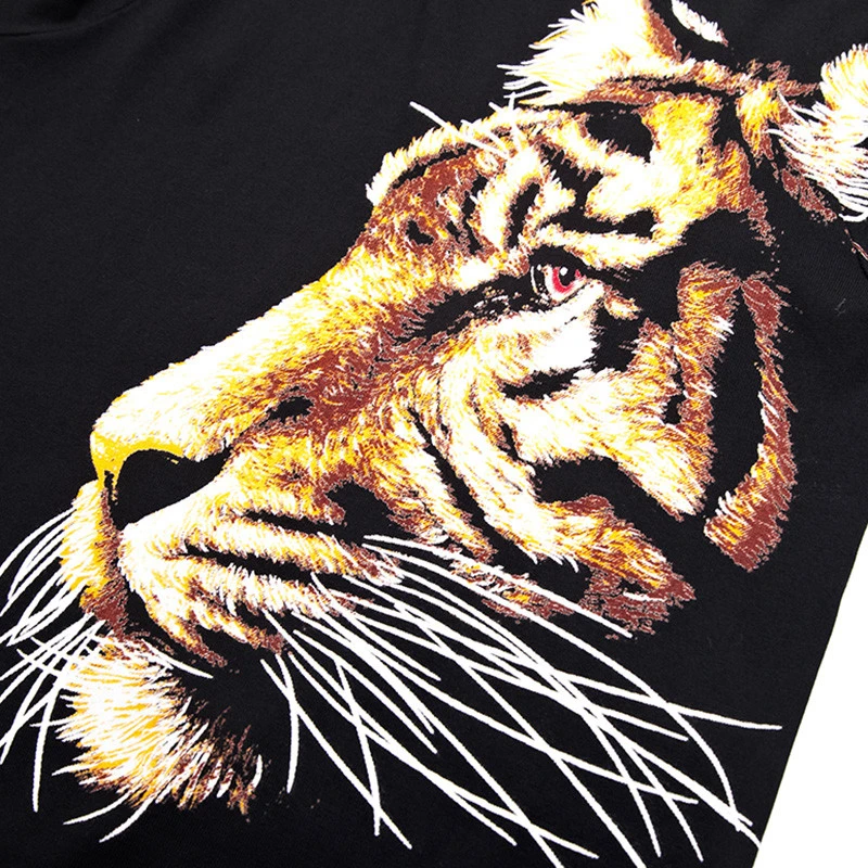 2020 Spring Tiger Print Sweater Mens Fashion Pullover Erkek Kazak Slim Fit Pull Homme Animal Printed Chompas Hombre | Мужская одежда