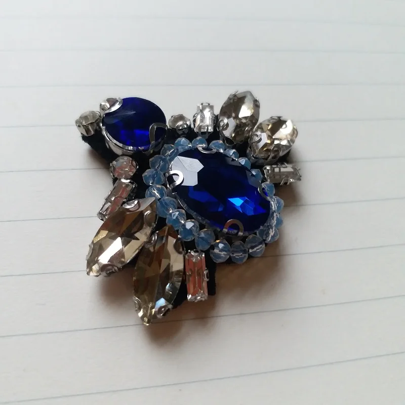 1 шт. зеленая пчела патч 3D ручной работы нашивки со стразами и бисером для одежды