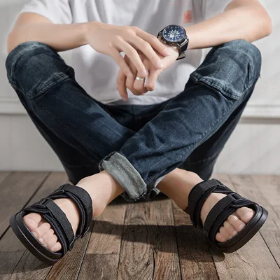 Мужские летние шлепанцы уличные сандалии однословные летняя обувь | Обувь