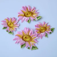 3pcset fashion embroidery flower patches for clothes iron on parches appliques for clothing sunflower badge parches para ropa