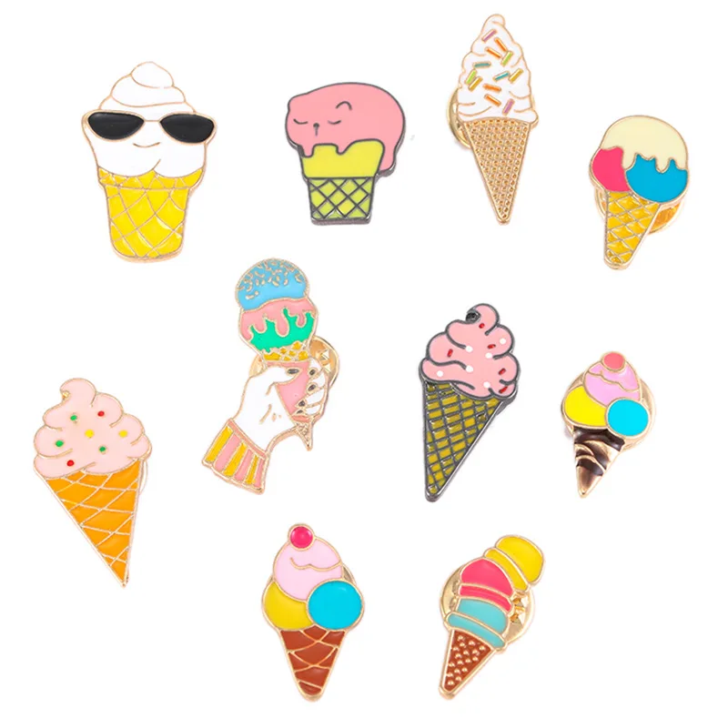 10 стилей мультяшная Милая брошь в виде мороженого Высококачественная на