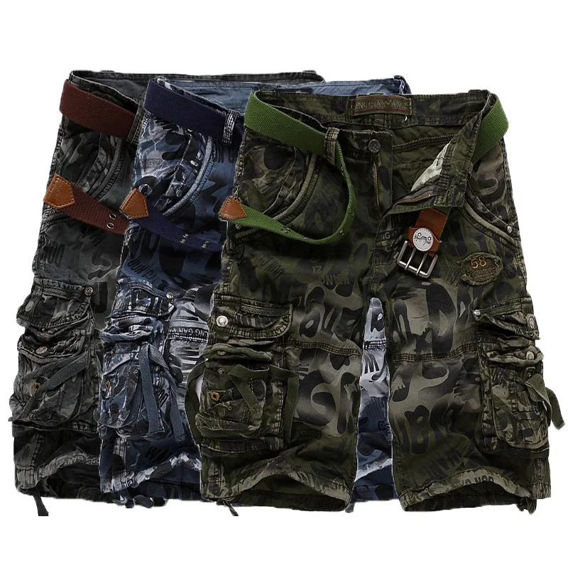 

2020 Zomer Camouflage Jeans Shorts Mannen Militaire Cargo Korte Mannelijke Mode Toevallige Werk Shorts Denim Shorts