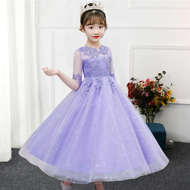 

Girls dress piano performance clothes little host evening dress puffy skirt 3-15 years old children's wear flower girl dresses