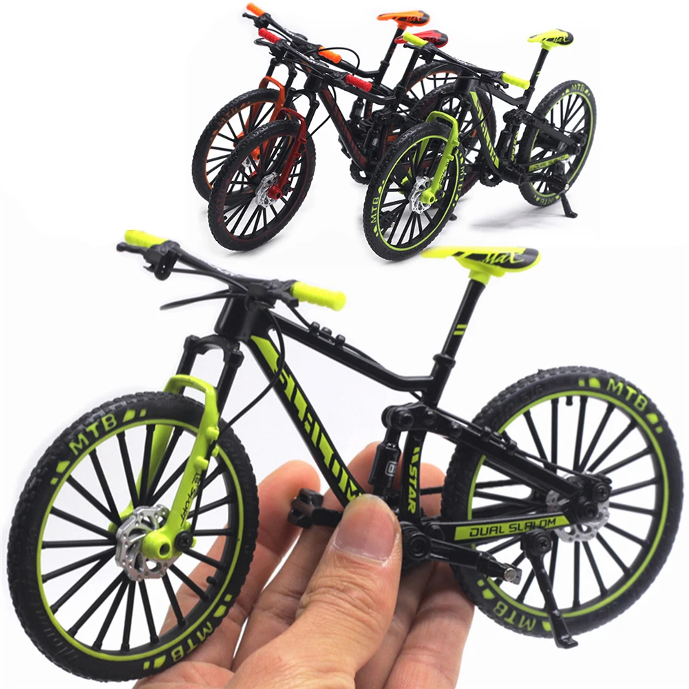 

Mini 1:10 Alloy Bicycle Model Diecast Metal Finger Mountain Bike Racing Toy Bend Road Simulation Collection Toys for Children