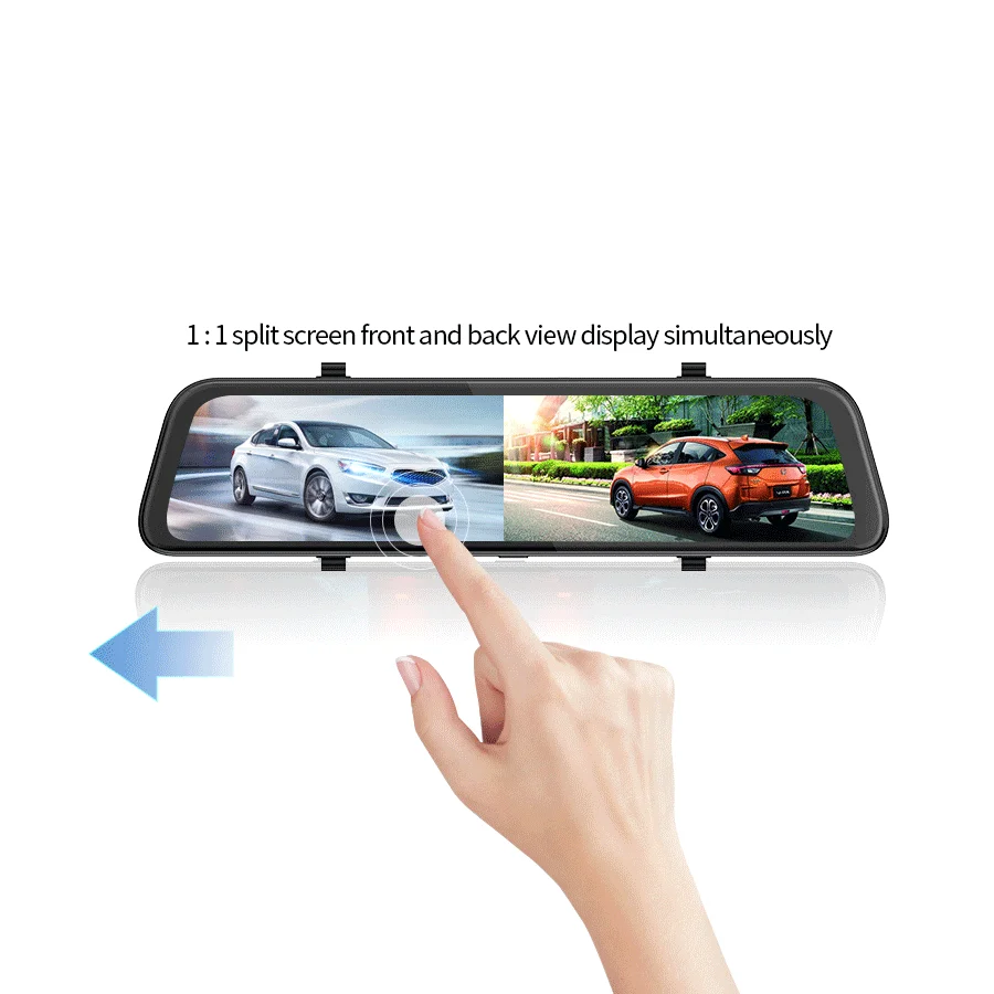 E-ACE A38 Автомобильный видеорегистратор 1" Сенсорное зеркало заднего вида 2K Dashcam с камерой заднего вида FHD 1080P Автомобильная камера с двумя объективами видео Dvr рекордер
