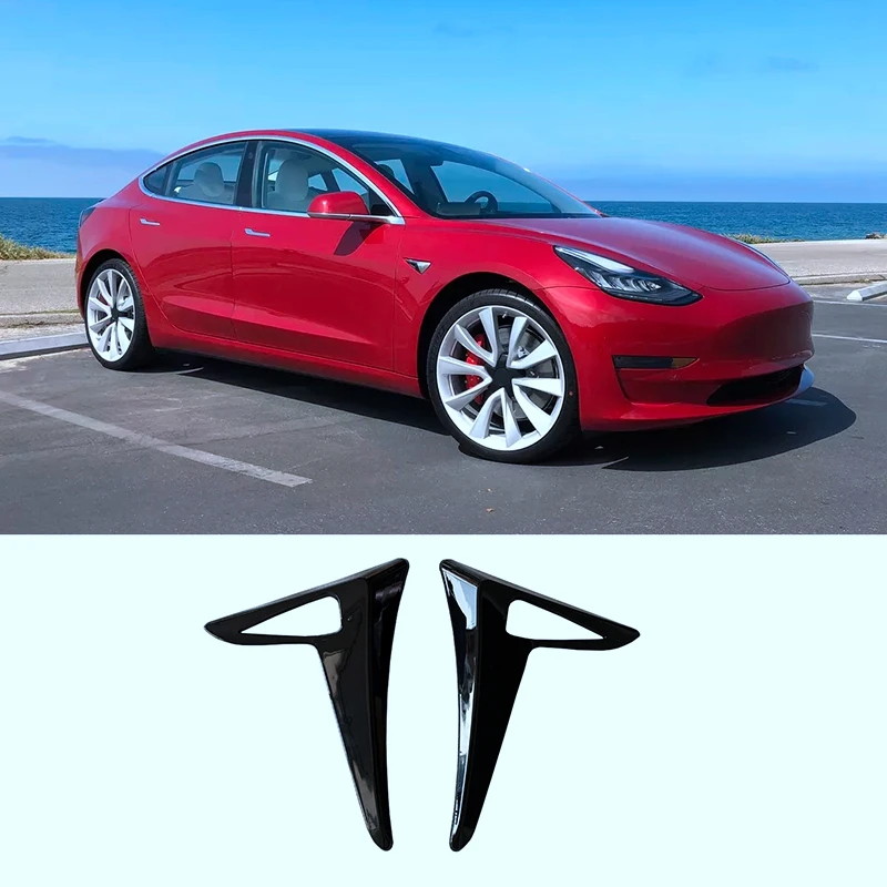 

2Pcs Black Side Camera Protective Cover Decoration Cap Accessories for Tesla Model 3